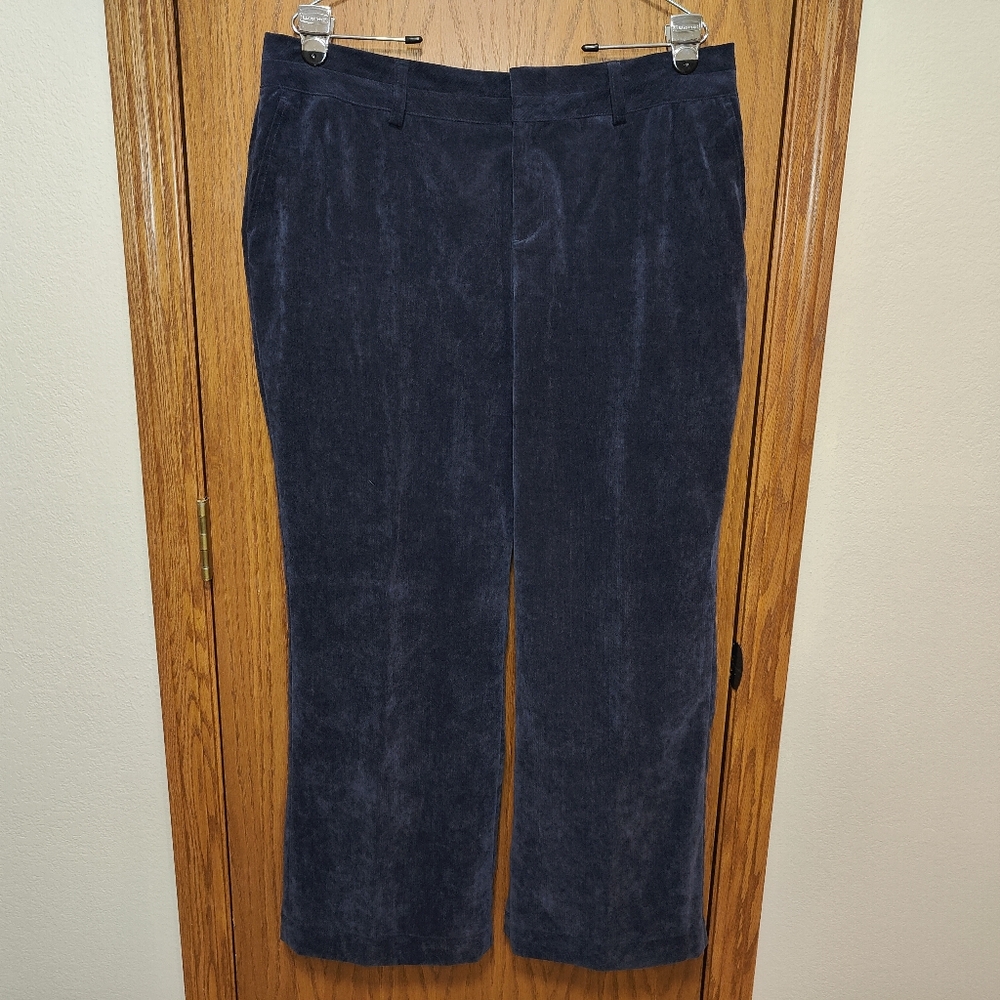 Women's Coldwater Creek Blue Micro Corduroy Trouser Pants, 16P